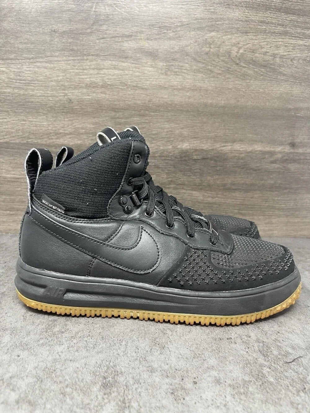 Nike Lunar Force 1 Duckboots Sneakers Kids Size 7Y GS Black Gum 882842-002